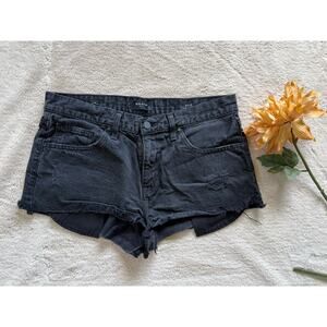 Big Star Black Denium Cut Offs Size 29 Distressed